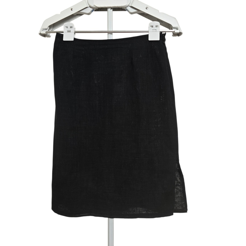MaxMara Black Virgin Wool Skirt Size 6 Made in Italy Knee Length Women's Work